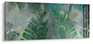 Tablou - Textura de beton cu frunze (120x50 cm)
