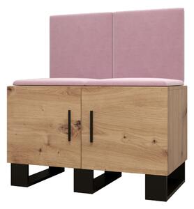 Set mobilier pentru hol Amanda 19 (Stejar artisan + roz). 1086020