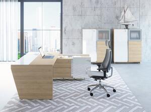Set mobilier birou Trevix 3, stejar nisip / alb