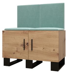 Set mobilier pentru hol Amanda 19 (Stejar artisan + verde). 1086021