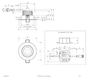 EVN PC65 lumină de exterior încastrată rotund 3000K crom mat, reglabil, Metalic, Metal, Modern, Corpuri de iluminat încastrate rotunde