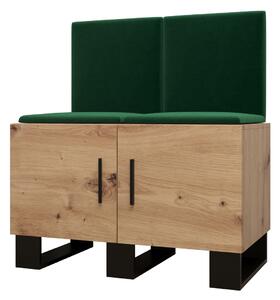 Set mobilier pentru hol Amanda 19 (Stejar artisan + verde). 1086025