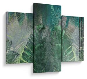 Tablou - Textura de beton cu frunze (90x60 cm)