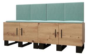 Set mobilier pentru hol Amanda 20 (Stejar artisan + verde). 1086030