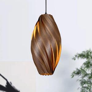 Gofurnit Ardere lampă pendul, nuc, înălțime 50 cm, reglabil, Lemn, Camera de zi / sufragerie, Lemn, Design