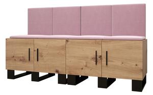 Set mobilier pentru hol Amanda 20 (Stejar artisan + roz). 1086029