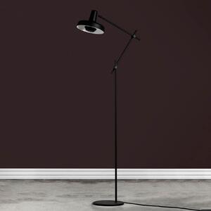 GRUPA Arigato lampă podea, braț 3 segm., negru, Negru, Studiu / Birou, Metal, Proiector suspendat