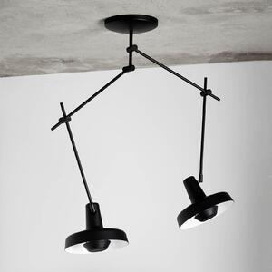 GRUPA Arigato plafonieră cu 2 lumini 70cm negru, reglabil, Negru, Studiu / Birou, Metal, Plafon cu flacără multiplă