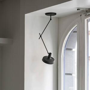 GRUPA Arigato plafon 1 lumină 70cm Ø23cm negru, reglabil, Negru, Studiu / Birou, Metal