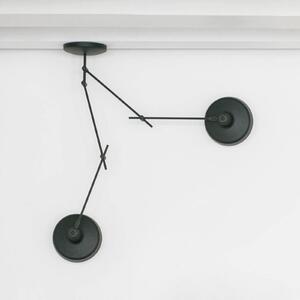GRUPA Arigato plafonieră cu 2 lumini 110cm negru, reglabil, Negru, Studiu / Birou, Metal, Plafon cu flacără multiplă