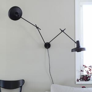 GRUPA Arigato Aplică de perete cu 2 becuri 70 cm negru, Negru, Studiu / Birou, Metal