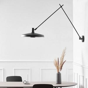 GRUPA Arigato 1 bec de perete 140cm Ø45cm negru, Negru, Studiu / Birou, Metal