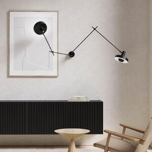 GRUPA Arigato aplică de perete 2 becuri 90cm negru, Negru, Studiu / Birou, Metal