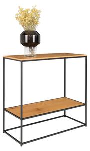 Masă consolă cu 2 rafturi, aspect stejar, 80x36x80cm