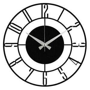 Ceas de perete decorativ din metal, negru, 48 x 48 cm