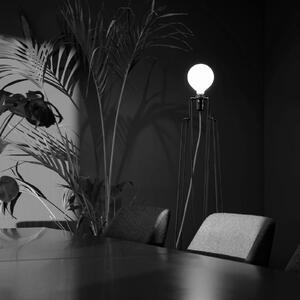 GRUPA Model M1 lampă de podea LED negru, cablu alb, Negru, Camera de zi / sufragerie, Metal, Modern
