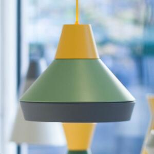 GRUPA Ili Pălărie de pisică lampă suspendată galben/verde/gri, reglabil, Multicolor, Camera de zi / sufragerie, Metal, Design