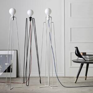 GRUPA Model M3 lampă de podea LED alb, cablu alb, Alb, Camera de zi / sufragerie, Metal, Modern