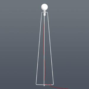 GRUPA Model M3 lampă de podea LED alb, cablu roșu, Alb, Camera de zi / sufragerie, Metal, Modern