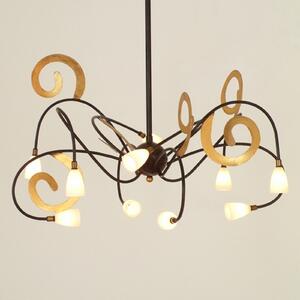 Holländer Lampă suspendată LED Lunapark, maro-auriu, reglabil, Maro / Rugină, Camera de zi / sufragerie, Metal, Design