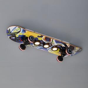 Evotec Easy Cruiser Graffiti plafonieră LED, skateboard, reglabil, Albastru, Camera copiilor, Lemn, Design, Plafon cu flacără multiplă