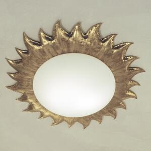 Holländer Plafonieră Soare, auriu, reglabil, Bronz / Alamă Veche, Camera de zi / sufragerie, Sticlă, Modern