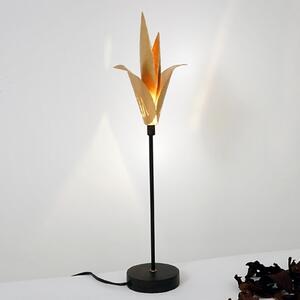 Holländer Lampă de masă Airone cu floare aurie, Auriu / Alamă, Camera de zi / sufragerie, Metal, Modern