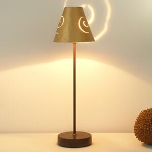 Holländer Lampă de masă Schneckenhut Gold din fier, Auriu / Alamă, Camera de zi / sufragerie, Metal, Modern