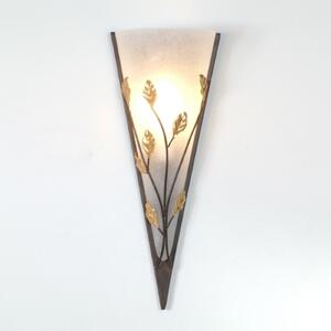 Holländer Aplică de perete elegantă FOGLIA, reglabil, Maro / Rugină, Camera de zi / sufragerie, Metal, Casă de țară / Rustic