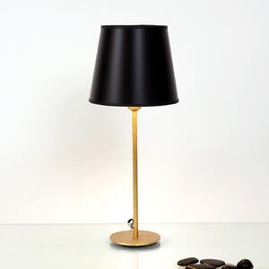 Holländer Lampă de masă Mattia cu abajur rotund pe negru, Negru, Camera de zi / sufragerie, Metal, Modern