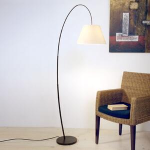 Holländer Lampă de podea bambus Bogen, maro-negru écru, Maro / Rugină, Camera de zi / sufragerie, Metal, Modern