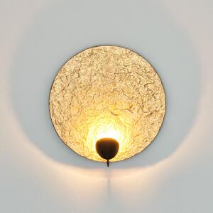 Holländer Aplică cu LED Traversa, auriu lucios, Ø 35 cm, Auriu / Alamă, Camera de zi / sufragerie, Metal, Design