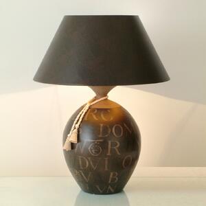 Holländer Lampă masă Carattere Grandissima cu picior ceramic, Maro / Rugină, Camera de zi / sufragerie, Ceramică, Modern
