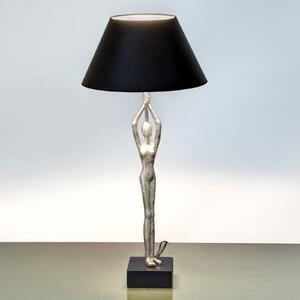 Holländer Lampă de masă designer Ballerino cu figurină, Negru, Camera de zi / sufragerie, Metal, Design