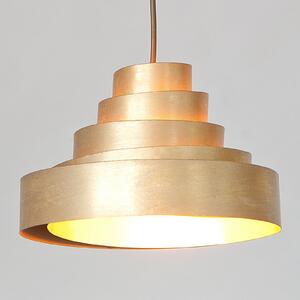Holländer Comparsa - lampă pendul formă spirală, reglabil, Auriu / Alamă, Camera de zi / sufragerie, Metal, Design