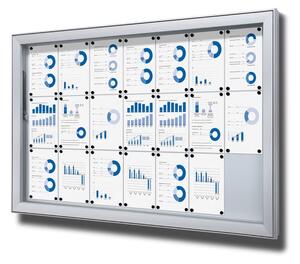 Vitrina de exterioare cu incuietoare pentru informatii 21 x A4 - spate din tabla, tip L, aluminiu