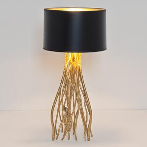 Holländer Lampă de masă Capri, rotundă, înălțime 56 cm, Auriu / Alamă, Camera de zi / sufragerie, Țesătură / Textil, Modern