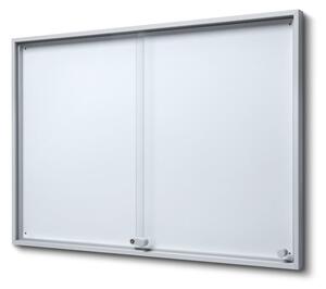 Vitrina cu informații interioare cu uși glisante SLIM 6 x A4 - spate tablă, aluminiu