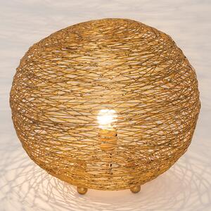 Holländer Lampă de masă Campano auriu, diametru 40 cm, Auriu / Alamă, Camera de zi / sufragerie, Metal