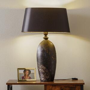 Holländer Lampă de masă Mary, ceramică și chintz, H=66 cm, Negru, Camera de zi / sufragerie, Țesătură / Textil, Modern