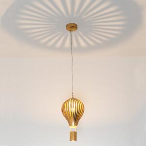 Holländer Lampă suspendată Balloon Piccolo Ø 16 cm, reglabil, Auriu / Alamă, Camera de zi / sufragerie, Metal, Design