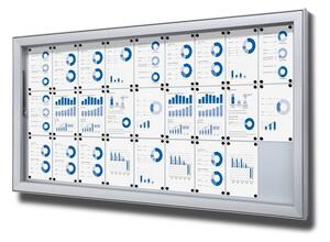 Vitrina de exterioare cu incuietoare pentru informatii 27 x A4 - spate din tabla, tip L, aluminiu