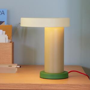 Hübsch Magic LED lampă de masă, ocru/nisip/verde, fier, reglabil, Bej, Camera de zi / sufragerie, Metal, Design