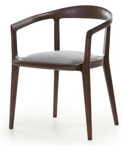 Scaun dining, gri, din piele ecologica, Hitra