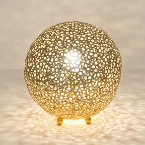 Holländer Lampă de masă Lily Piccolo, Ø 33 cm, auriu, reglabil, Auriu / Alamă, Camera de zi / sufragerie, Metal, Modern
