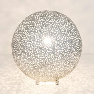 Holländer Lampă de masă Lily Grande, Ø 43 cm, argintiu, reglabil, Metalic, Camera de zi / sufragerie, Metal, Modern