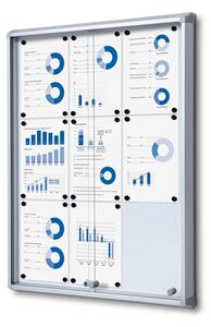 Vitrina de informatii interioare cu usi glisante 9 x A4 - spate tabla, aluminiu