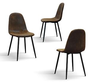SET 4 Scaune Industry, piele intoarsa ecologica ,structura metalica