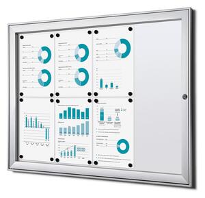 Vitrina interioara cu incuietoare pentru informatii 8 x A4, ignifuga, aluminiu