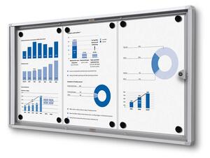 Vitrina informații interioare Economy 3 x A4 - spate din tablă, aluminiu